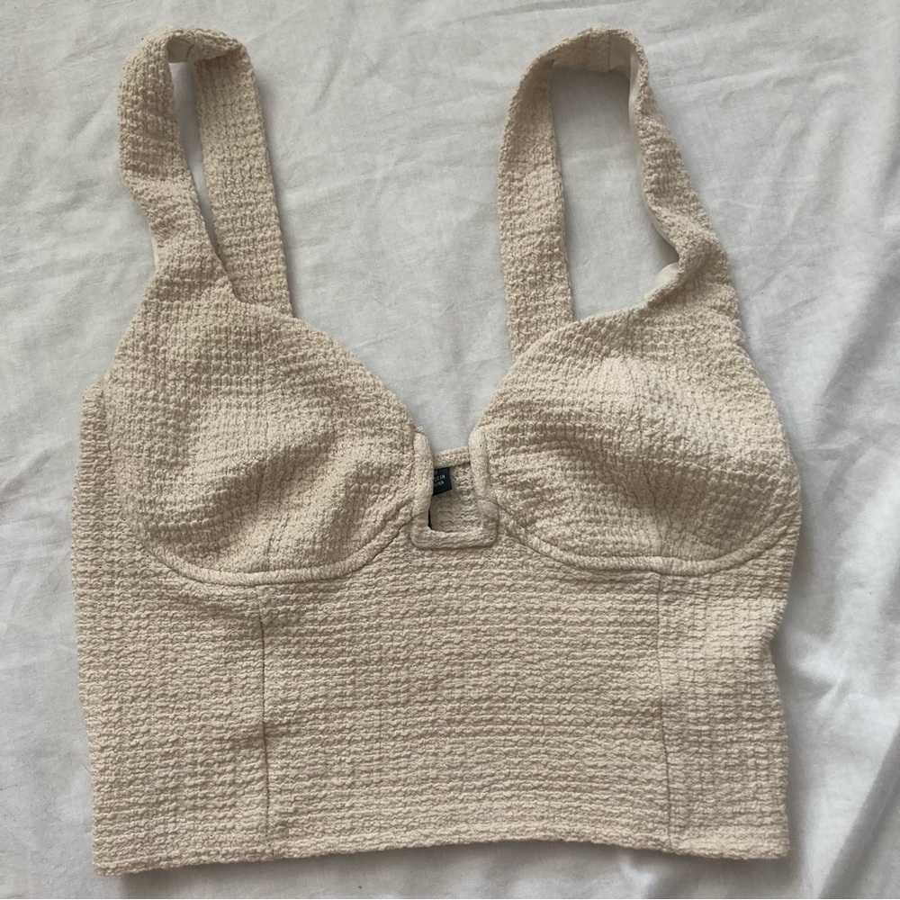 Windsor Cream Cropped Bustier Top Size Small